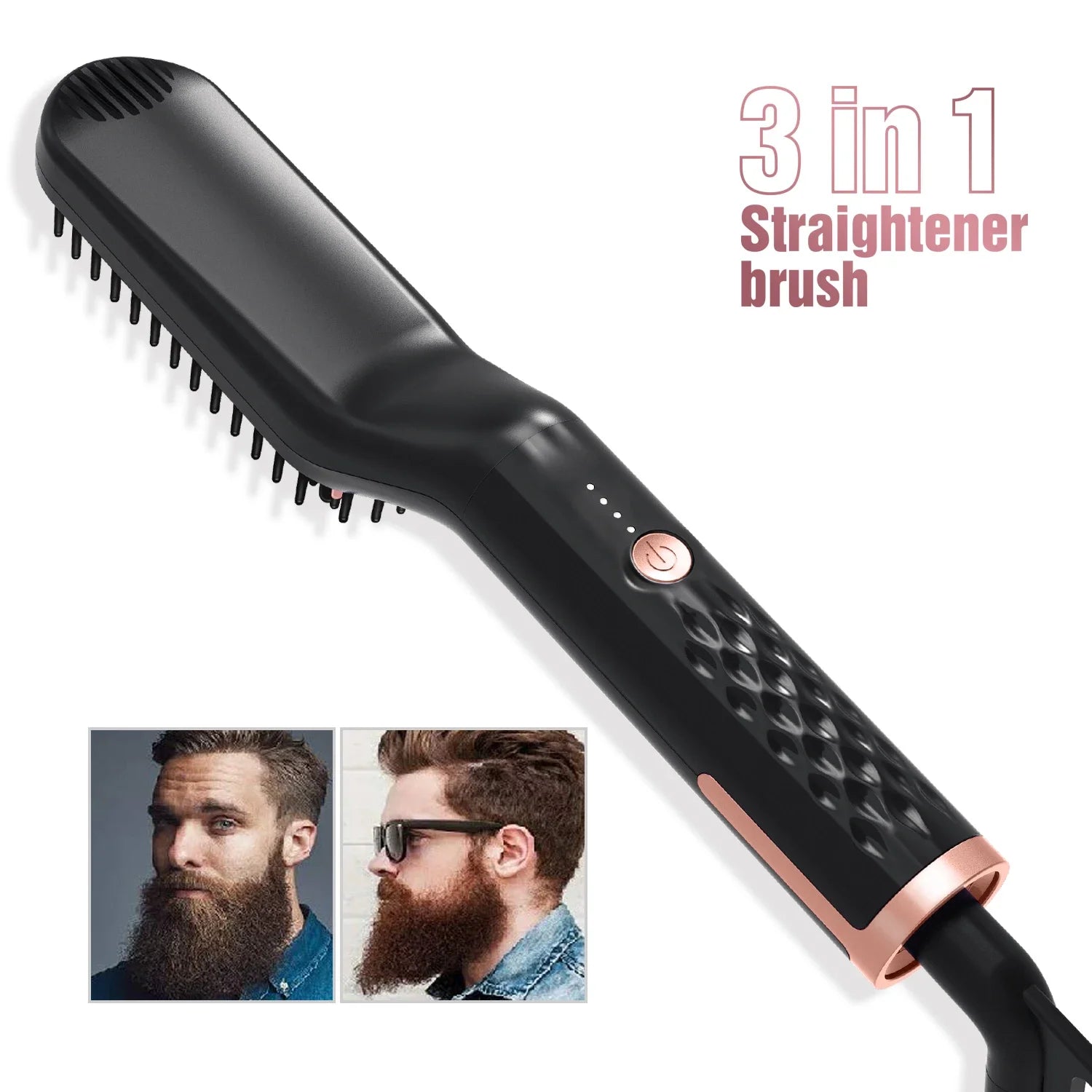 Lisseur de Barbe Électrique Professionnel - Brosse Ionique Humide & Sec