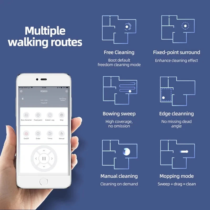 Robot Aspirateur Intelligent Sans Fil - Nettoyage & Humidification Silencieux