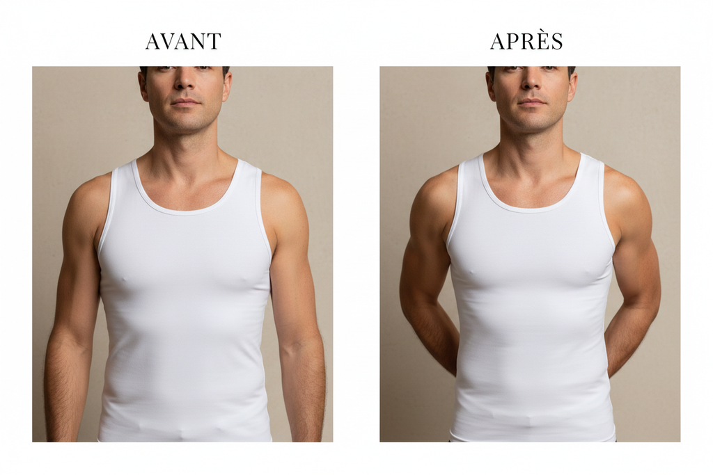 Comparaison avant après avec débardeurs