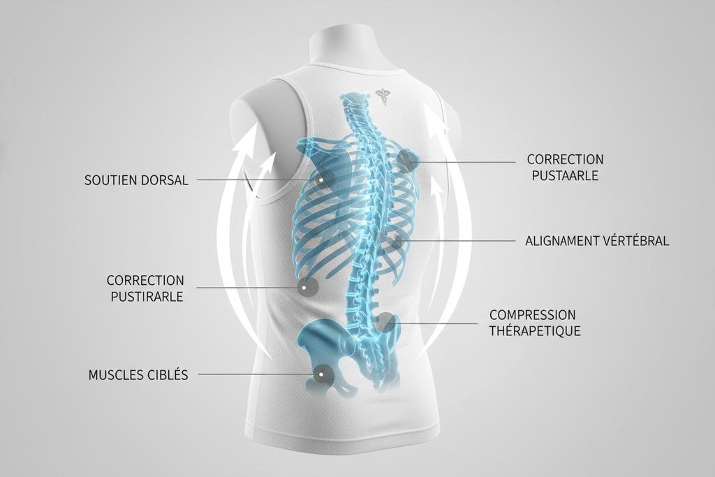 Débardeur compression - Maintien postural et médical