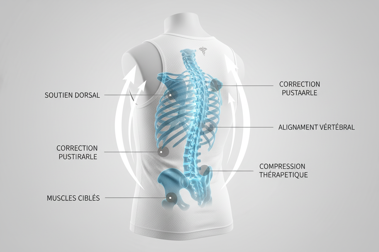 Débardeur compression - Maintien postural et médical