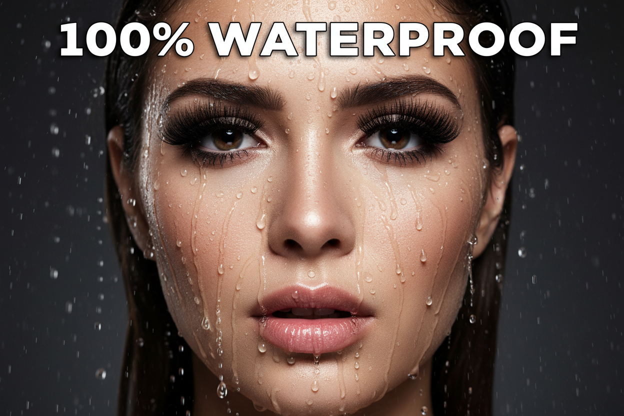 Preuve mascara waterproof - Femme sous la pluie